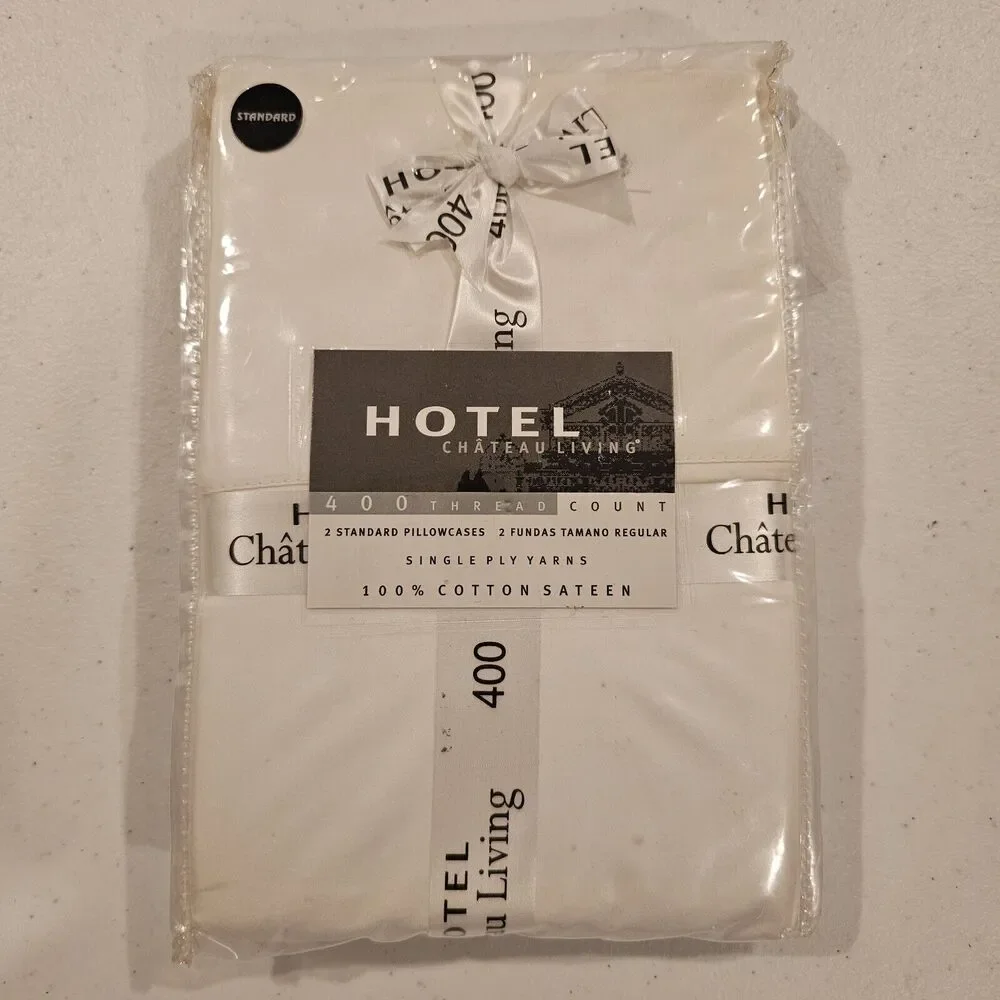 HOTEL Chateau Living 2 STANDAR 100% Cotton Sateen 400 TC Pillowcases 20